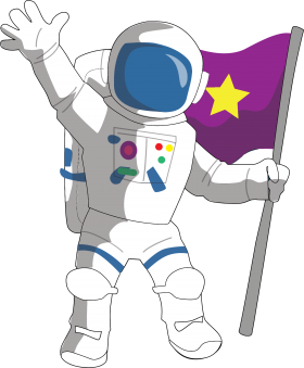 Astronaut hold Flag in Hand
