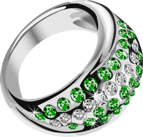 Beautiful Rings with Green Diamonds