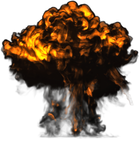 Big Explosion with Dark Smoke