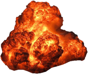 Big Explosion With Fire And Smoke