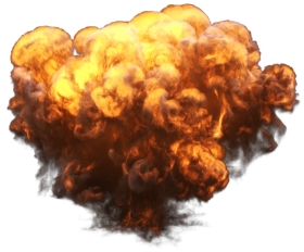 Big Explosion With Fire And Smoke