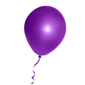 Violet Balloon with Ribbon