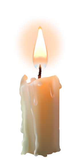 Bright Candle with Flame