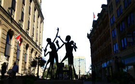 Sculpture in-between Buildings in Canada