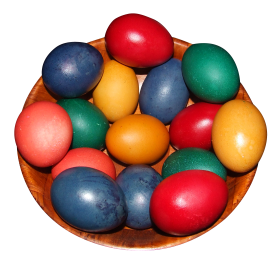 Colorful Eggs in a Pot