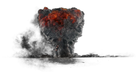 Explosion with Dark Smoke