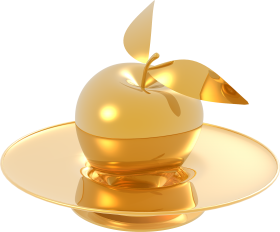 Gold Made Apple and Plate