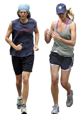 Man and Woman are running