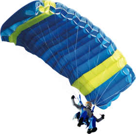 Man skydiving using parachute