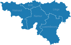 Blue Map of Belgium