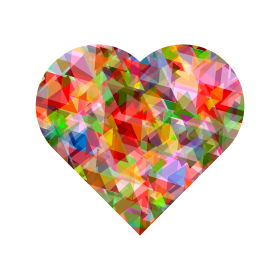 Multi Colors Crystal Heart
