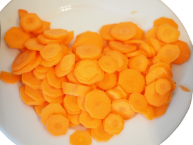 Orange Chopped Carrots in a plate