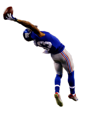American Football Player Catching A Ball