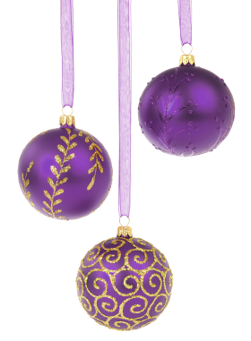 Purple Christmas Baubles