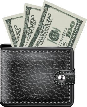 Black Wallet With Money