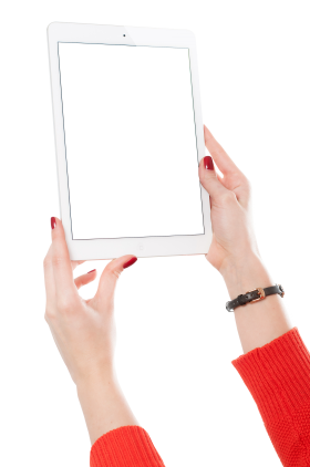 Girl Hand Holding White Tablet