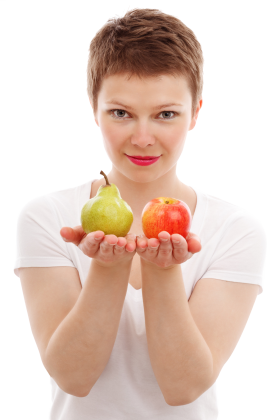 Girl Holding tow Apples