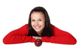 Girl with Red Apple