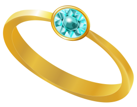 Gold Ring With Blue Diamond