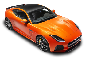 Orange Jaguar F Type SVR Coupe Top View Car