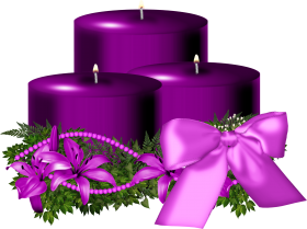 Tree Purple Christmas Candle Decorated