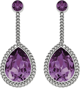 Purple  Diamond Earrings
