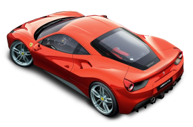 Red Ferrari Top View Car