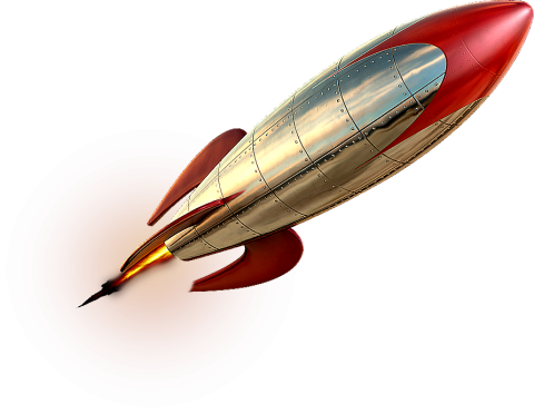 Red-white Steel Rocket