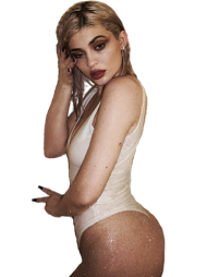 Wet Kylie Jenner looking into the camera