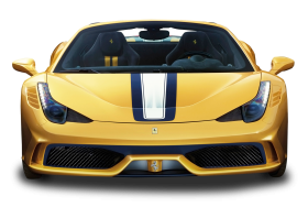 Yellow Ferrari Front View Car