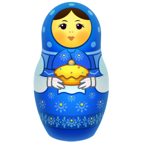 Blue Russian Nesting Doll