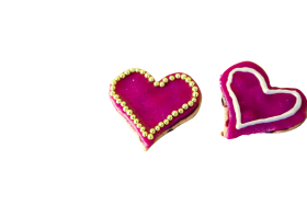Shocking Pink Heart Creamy Cookie